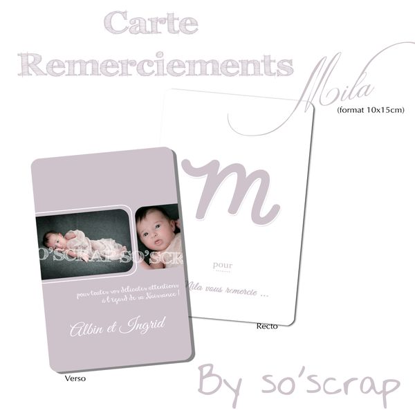 carte remerciements albin