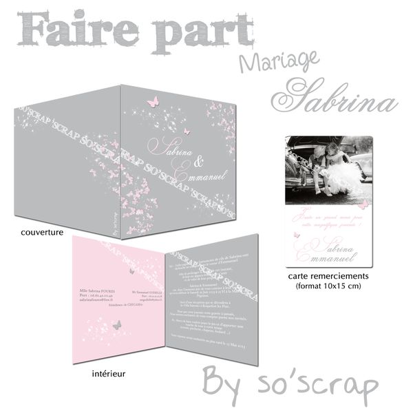faire part mariage sabrina