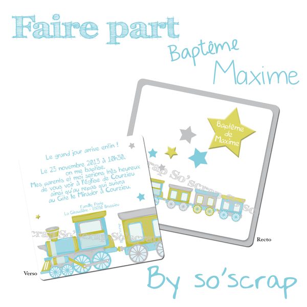 faire part baptême Elodie