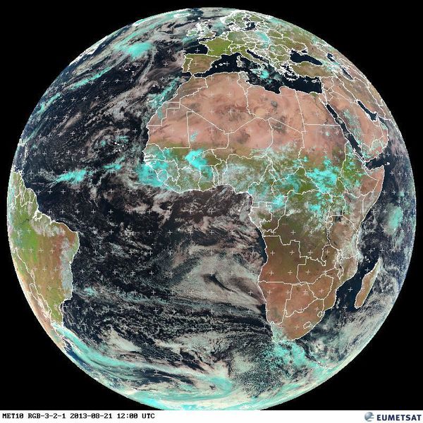 Meteosat 10 - France sans nuage - 21-08-2012 12h00