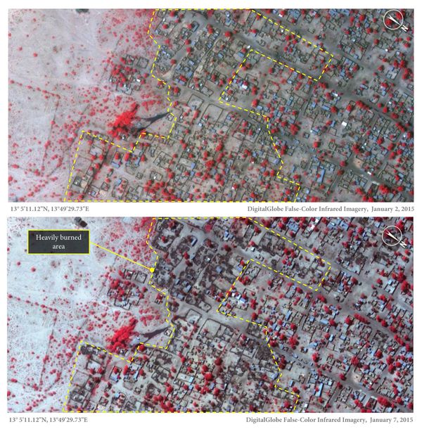 Digital Globe - Attaque Boko Haram - Baga - avant et après