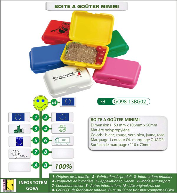 Boites a gouter Minimi avec personnalisation fabrication eu
