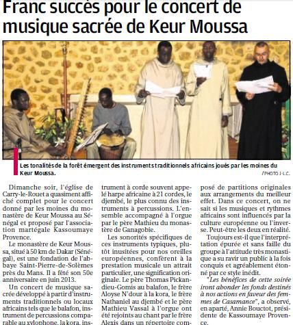 Keur Moussa concert Carry La Provence