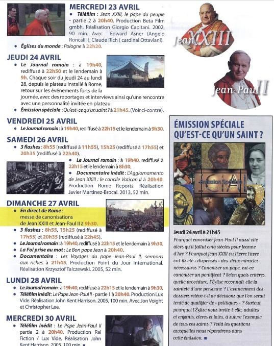 Canonisations programme 2