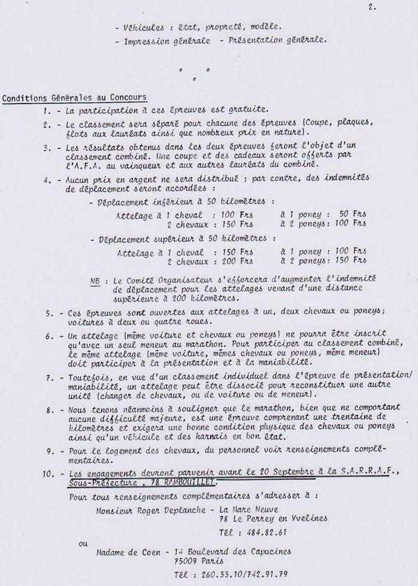 3-Concours Attelage à Rambouillet 1973, programme (2)