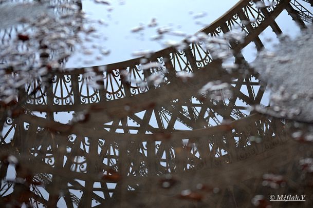 Tour Eiffel dans une flaque d'eau 2