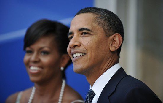 Obama Barack et Michelle photo Philippe Wojazer - AFP