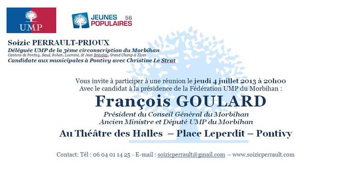 Invitation 4 Juillet 2013 - François Goulard
