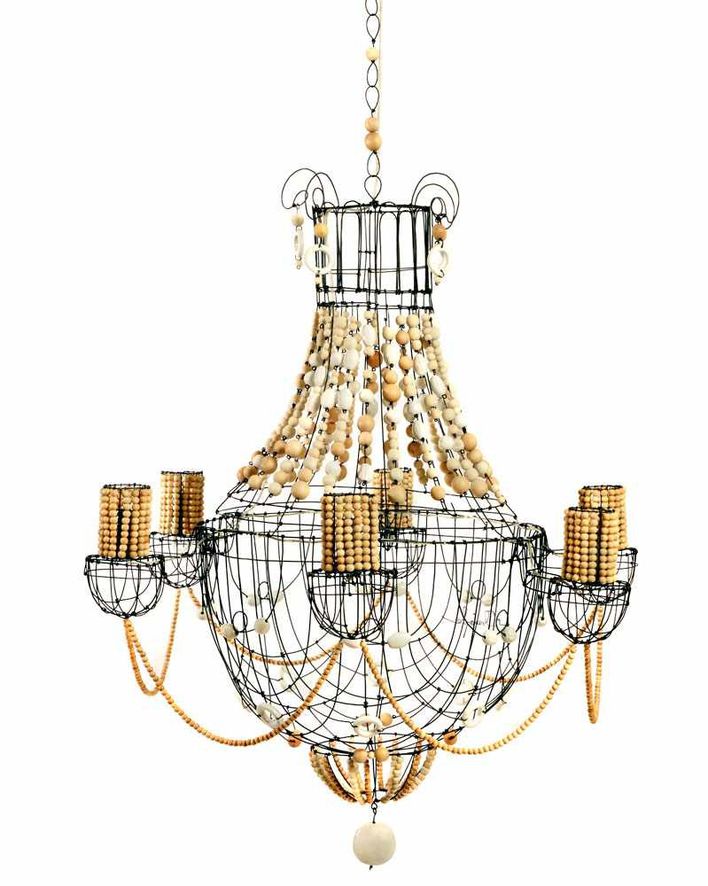 Lustre marie christophelustre-ibiza-bois-ceramique-collecti
