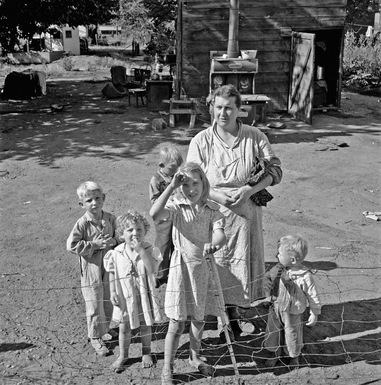 Dorothea Lange - Family living in shacktown community, most