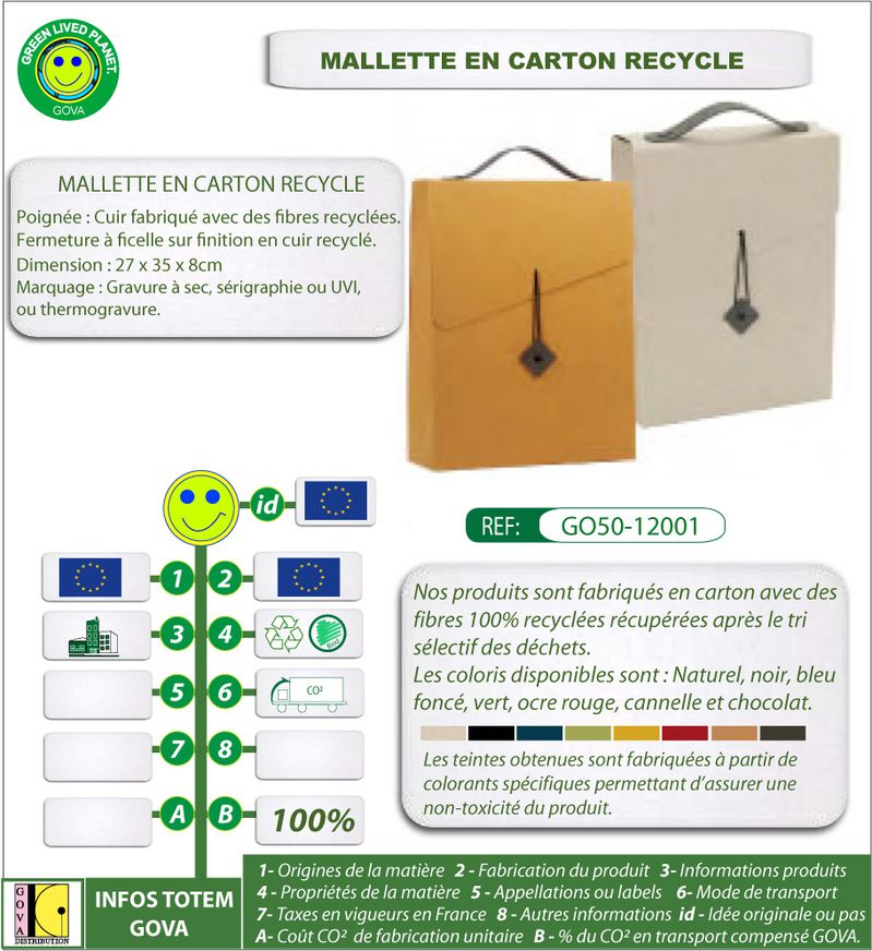 Porte document en carton ref GO50 12001