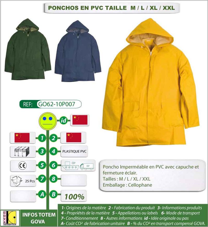 Ponchos de pluie pvc GO62 10P007