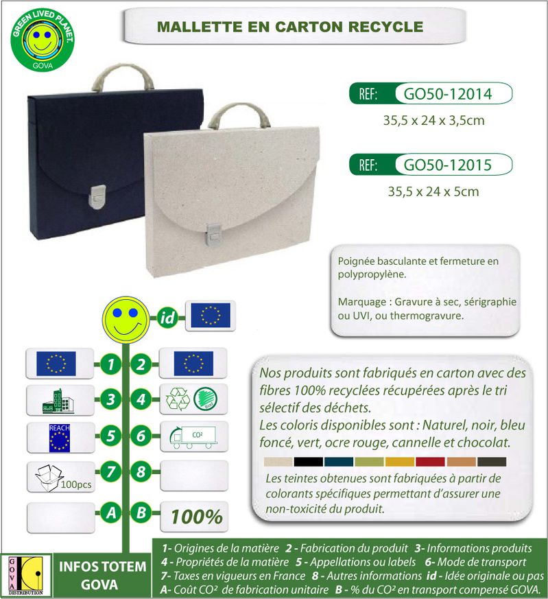 Mallette en carton recycle ref GO50 12014-12015